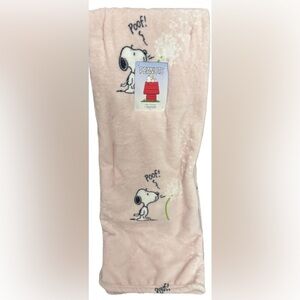 BERKSHIRE PEANUTS PINK SPRING SUMMER THROW BLANKET SNOOPY BLOWING DANDELIONS NEW
